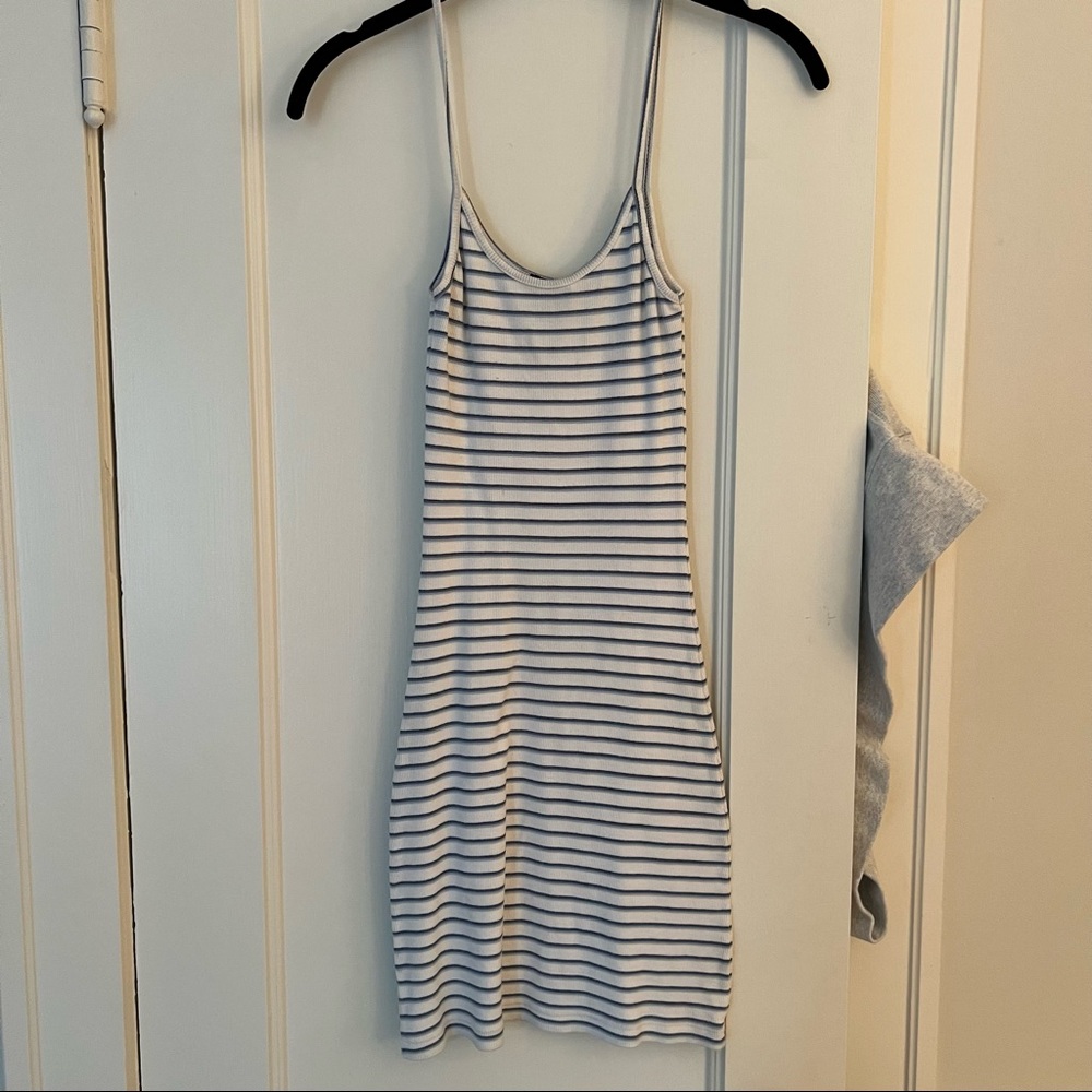 Brandy Melville blue and white stripe mini dress